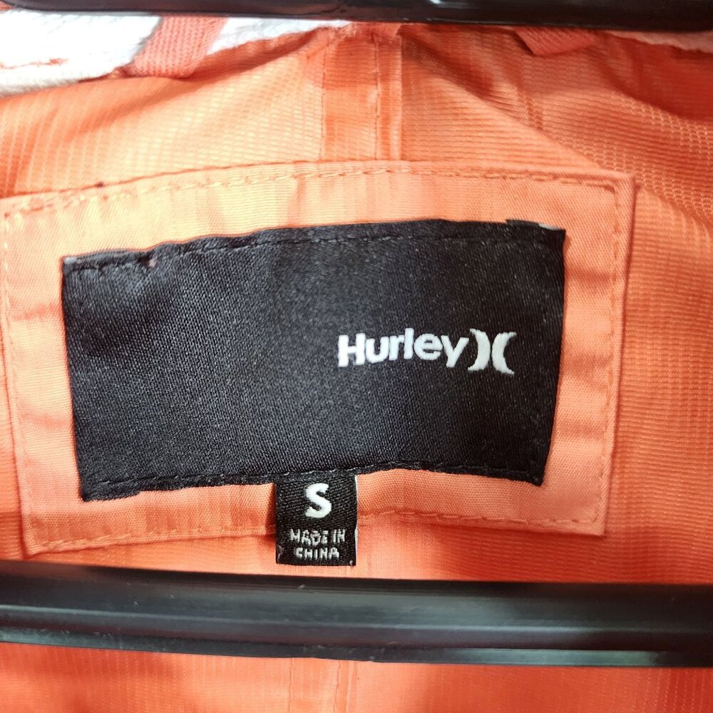 Womens Hurley Double Breasted Coral Jacket w/ Removable Gray Hood Button Front S - Picture 6 of 14